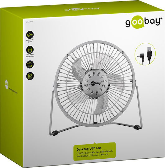 Goobay Ανεμιστηράκι USB 8" Ασημί 62062