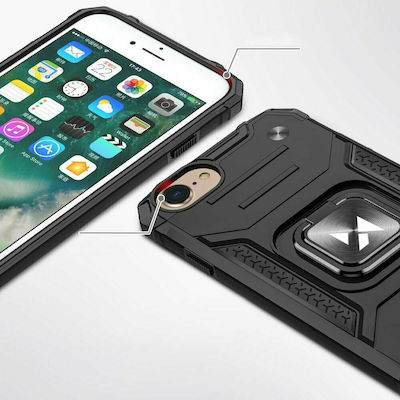 Wozinsky Ring Armor Coperta din spate Plastic / Silicon Negru (iPhone SE 2022/2020/8/7)