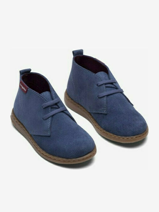 Conguitos Kids Suede Boots with Lace Blue