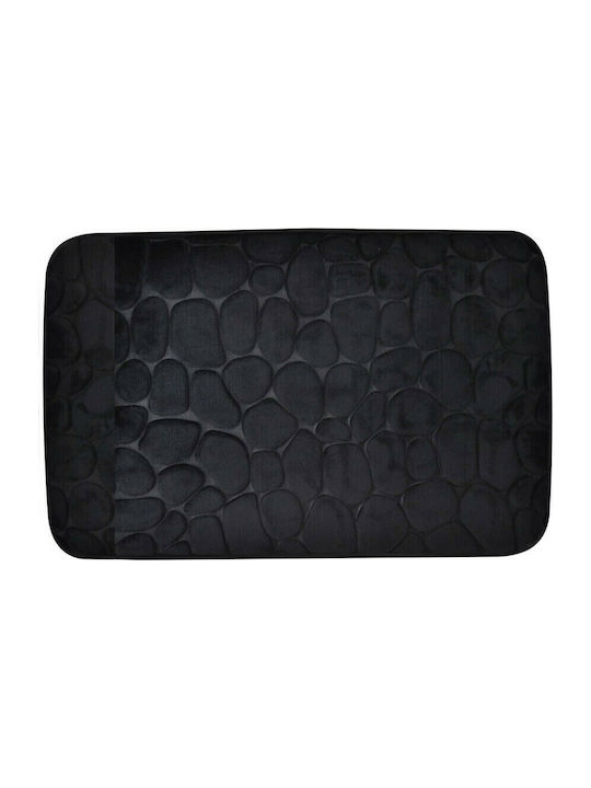 Ankor Non-Slip Bath Mat Memory Foam 807840 Black Velvet-Black Metal 50x80cm
