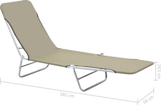 vidaXL Foldable Steel Beach Sunbeds Brown 182x56x24.5cm 2pcs