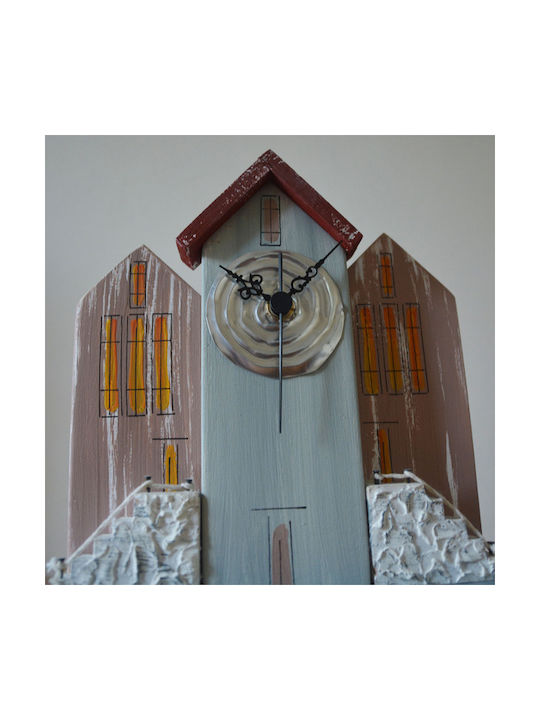 Kapadakis Wood Art Ceas De Masă Cu Indicatori Lemn Multicolor 1108
