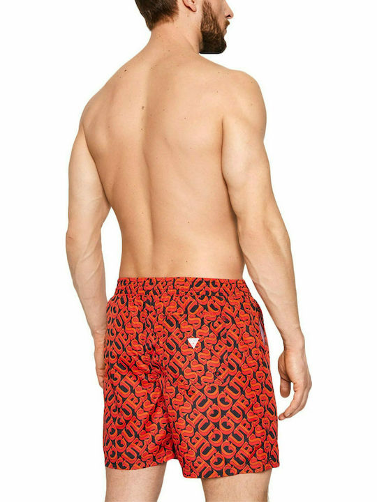 Guess Herren Badehose Rot Drucken