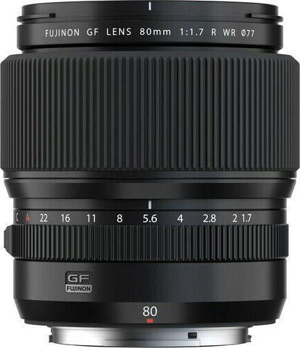 Fujifilm Medium Format Φωτογραφικός Φακός Fujinon GF 80mm f/1.7 R WR Σταθερός για Fujifilm G Mount Μαύρος
