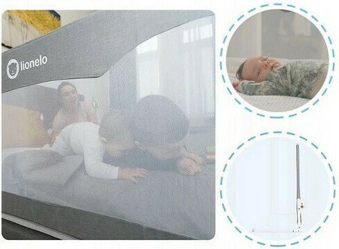 Lionelo Hanna Foldable Bed Rail Guard Simple Placement made of Fabric in Gray Color 150x35x66εκ. 1pcs