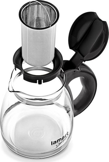 Lamart Βραστήρας με Φίλτρο Γυάλινος Μαύρη 1500ml