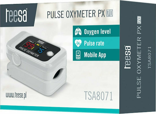 Teesa PX70 Oximetru de Puls Degetul cu Bluetooth Alb
