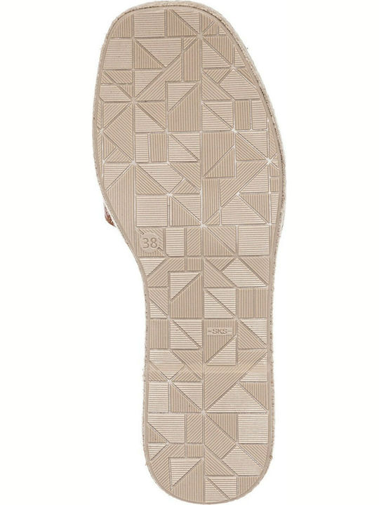 Leather Women's Flat Sandals in Tabac Brown Color