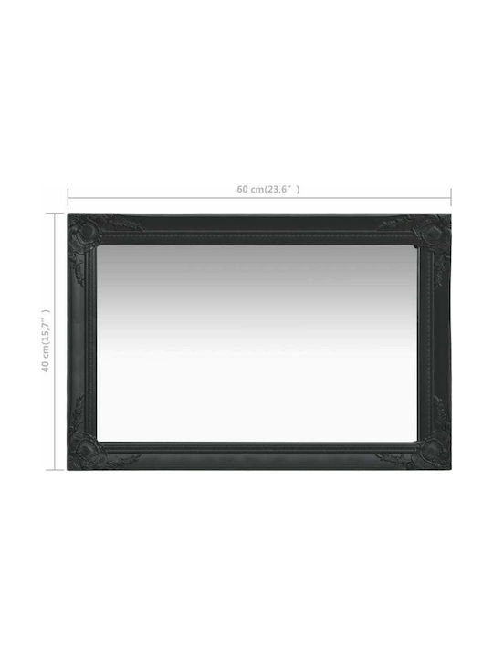 vidaXL Wall Mirror with Black Wooden Frame 40x60cm 1pcs