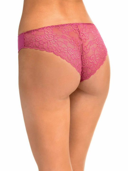 Vamp Damen Brasilien mit Spitze Fuchsie