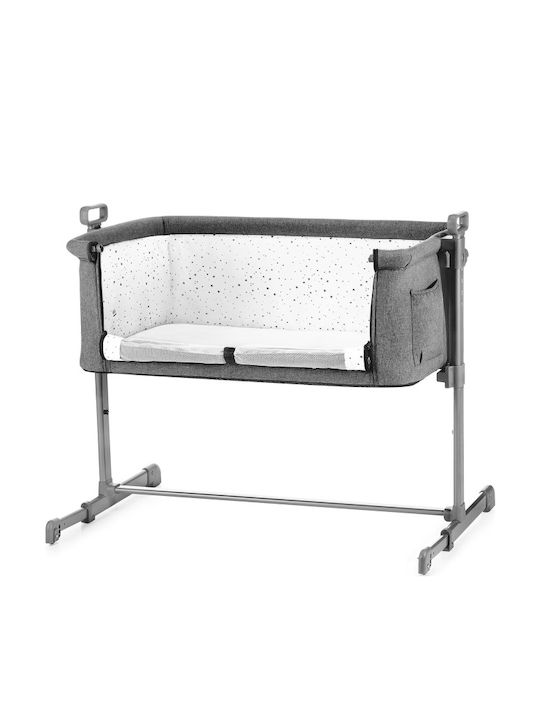 Kinderkraft Cradle-Park Neste with Mattress, Side Opening, and Wheels Grey Melange KKLNESTGRYM000