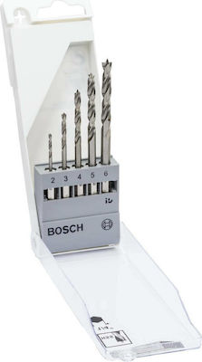 Bosch Set 5 Burghie HSS cu Tija Hexagonală pentru Lemn