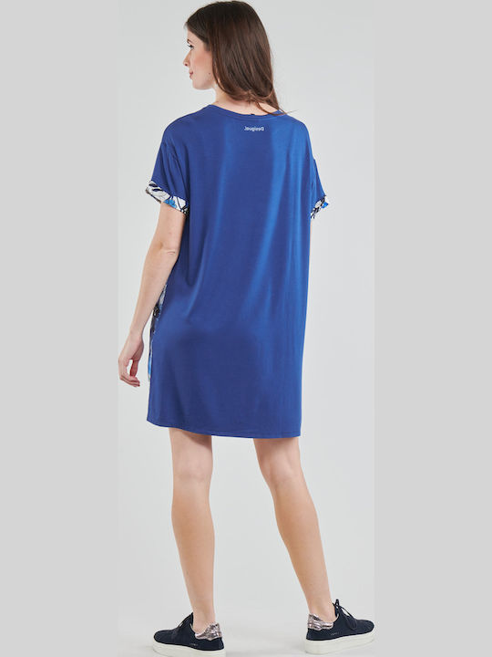 Solimar Καλοκαιρινό Mini T-shirt Φόρεμα Μπλε