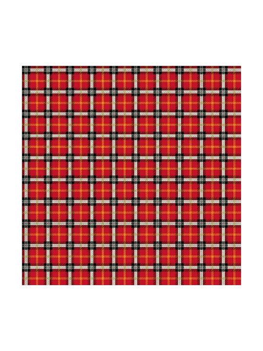 Lino Home Dekorativer Kissenbezug Tartan aus 100% Baumwolle 401 Red 45x45cm.