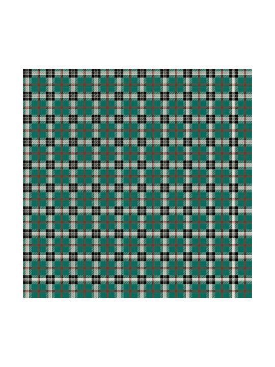 Lino Home Dekorativer Kissenbezug Tartan aus 100% Baumwolle 701 Pine 45x45cm.