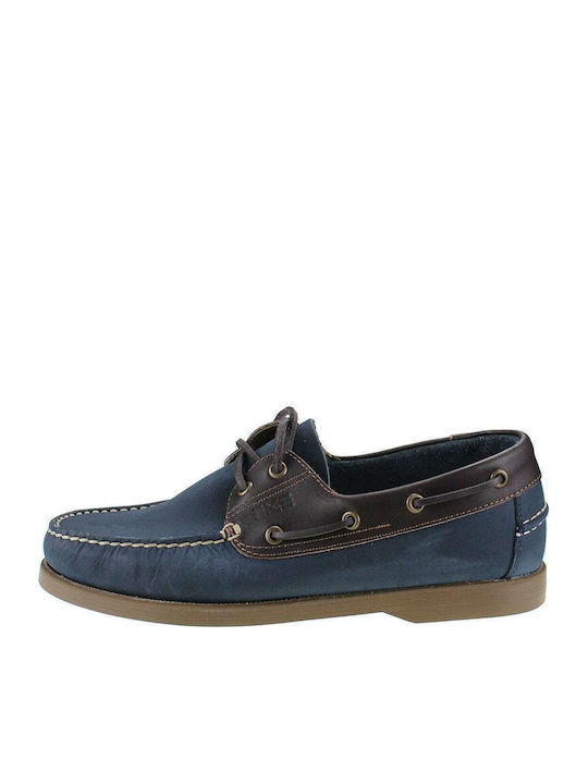 0450 Δερμάτινα Ανδρικά Boat Shoes σε Μπλε Χρώμα