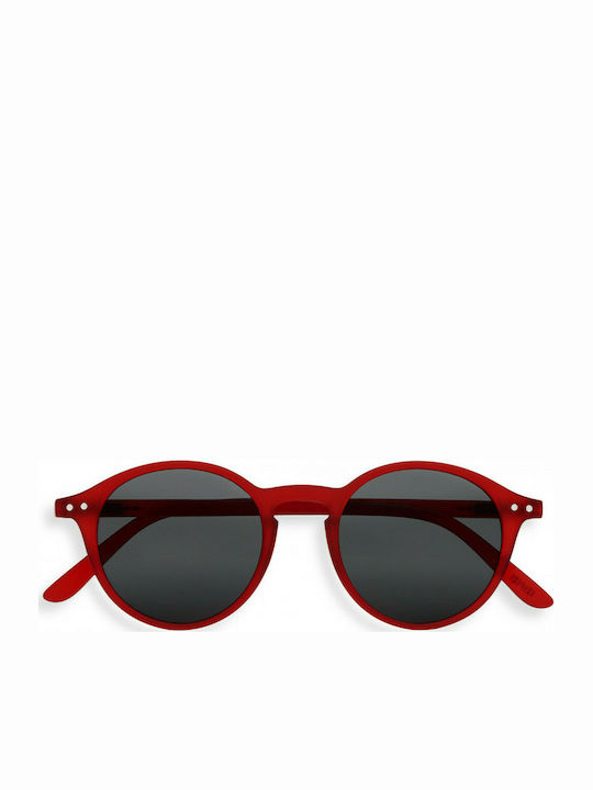 Izipizi D Sun Sunglasses with Red Plastic Frame and Gray Lens