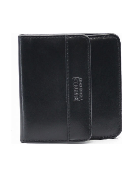 Leather 100 LEATHER BUTTON CODE: 05-WALLET-T-555-1 (BLACK)