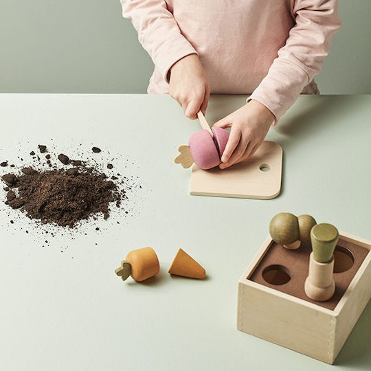 Kids Concept Παιχνίδι Ταξινόμησης Σχημάτων Παιχνίδι Αντιστοίχισης Με Σχήματα Λαχανικά από Ξύλο για 24+ Μηνών