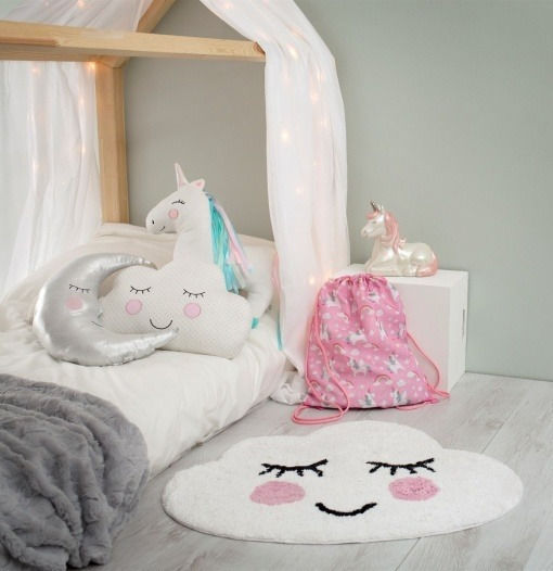 Sass & Belle Cloud Sweet Dreams Παιδικό Χαλί Σύννεφα Βαμβακερό Λευκό 53x69cm Πάχους 53.5mm