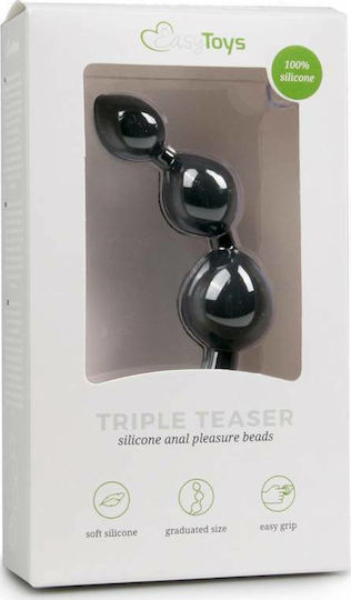 Easytoys Triple Teaser Anal Perlen Schwarz 15.5cm