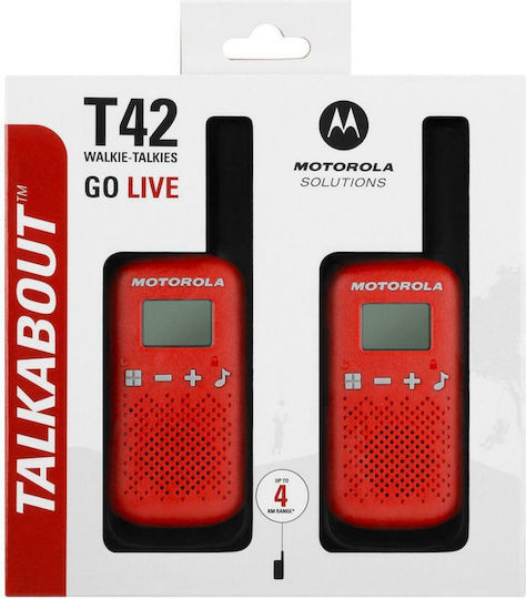 Motorola Talkabout T42 Transmițător Wireless PMR 0.5W cu Ecran Monocrom Set 2buc Culoare Roșu