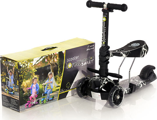 Lorelli Kids Scooter Foldable Smart 2021 3-Wheel with Seat for 3+ Years Black