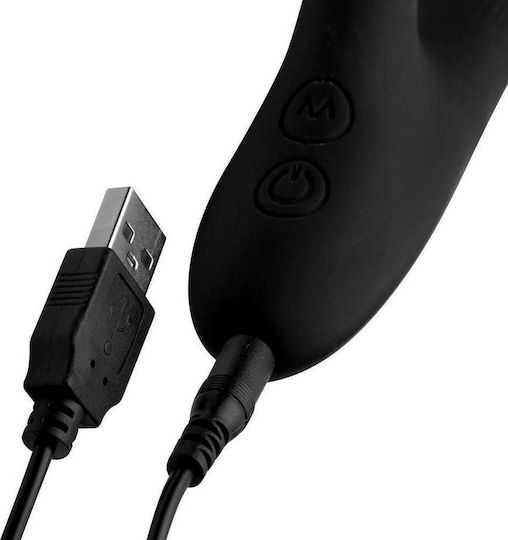 XR Wonder Vibes 7x Bendable Silicone Rabbit Mini Δονητής Rabbit 3.3cm Black