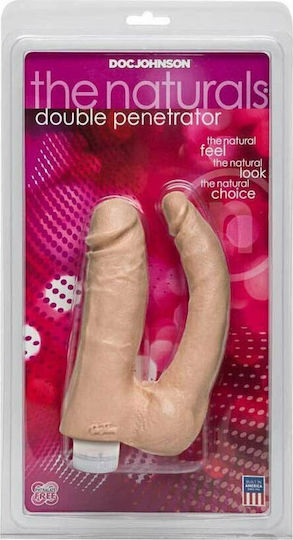 Doc Johnson The Naturals Vibrating Double Penetrator Διπλός Δονητής 15cm Flesh