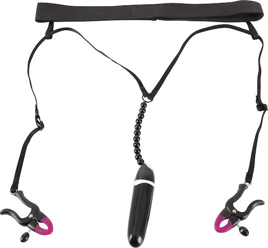You2Toys Bad Kitty Spreader String Vibrator Mini Δονητής για Ζευγάρια 8.6cm Black