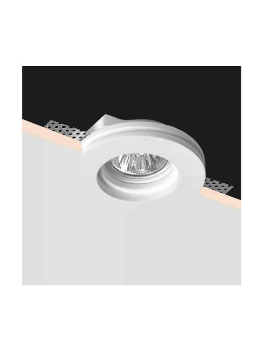 Universe Round Plaster Recessed Spot with Socket GU10 White 10x10cm. 1pcs