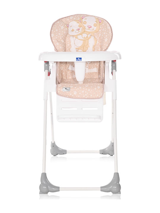 Lorelli Dulce Foldable Highchair with Metal Frame & Fabric Seat Pink