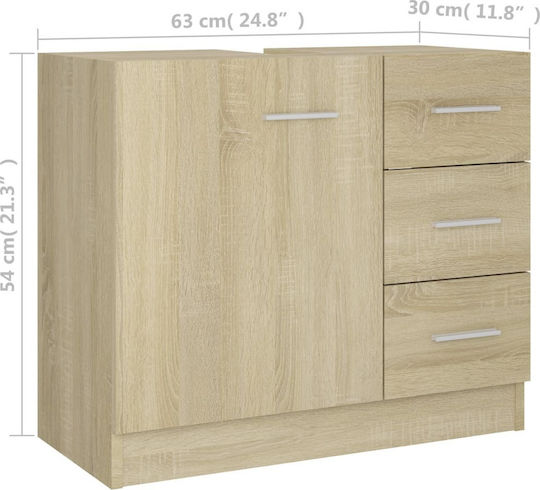 vidaXL Countertop without Sink L63xW30xH54cm Sonoma