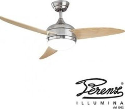 Perenz Ship 7160 CL CT Ventilator de Tavan 130cm cu Lumină și Telecomandă Metal Satin Chrome