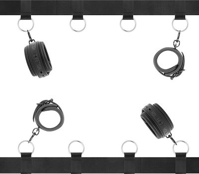 Fetish Submissive Luxury Bed Restraints Set Set pentru Legarea în Pat în Culoarea Negru