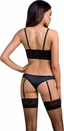 Casmir Lingerie Lara Bügel- und Slip-Set Sexy Dessous-Sets Mit Spitze Schwarz 2 Stück