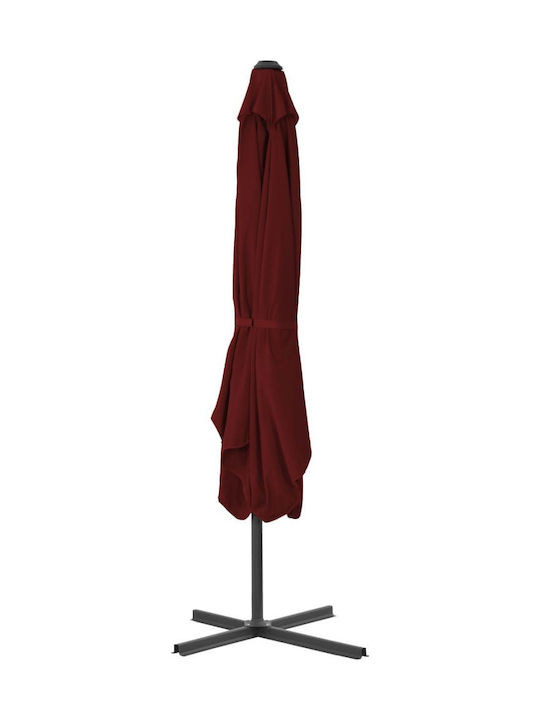 Hanging Square Garden Parasol Metal Burgundy 2.5x2.5xHeight 2.3m