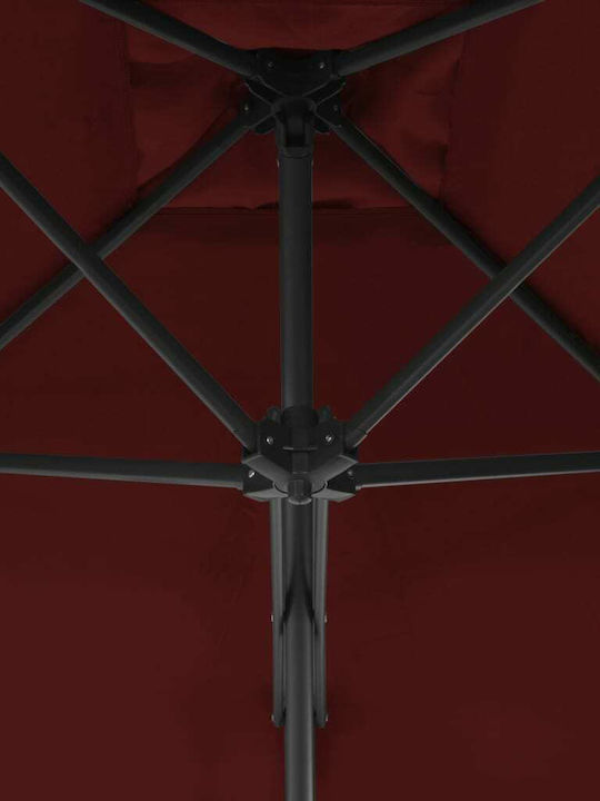 Hanging Square Garden Parasol Metal Burgundy 2.5x2.5xHeight 2.3m
