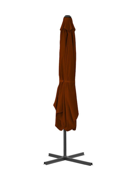 Hanging Square Garden Parasol Metal Terracotta 2.5x2.5xHeight 2.3m