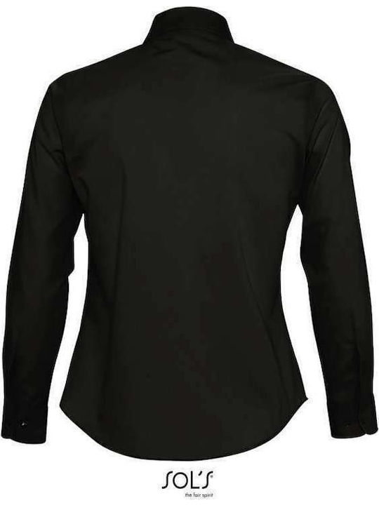 Executive Women's Monochrome Long Sleeve Shirt Black