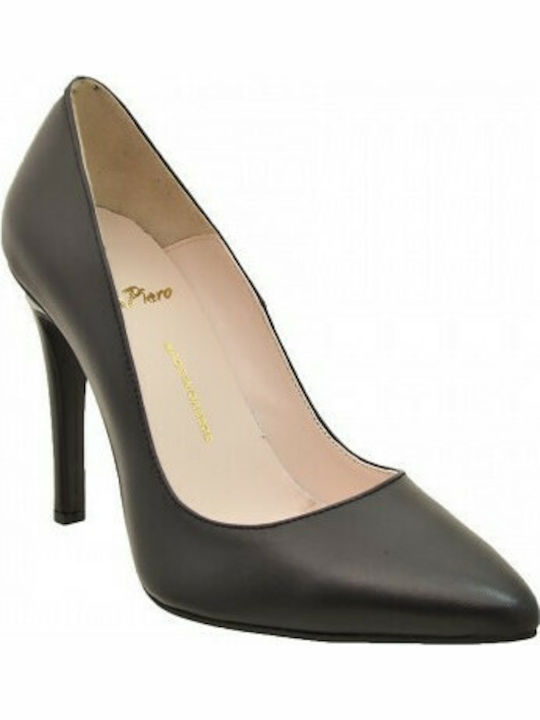 S.Piero Leder Pumps Schwarz