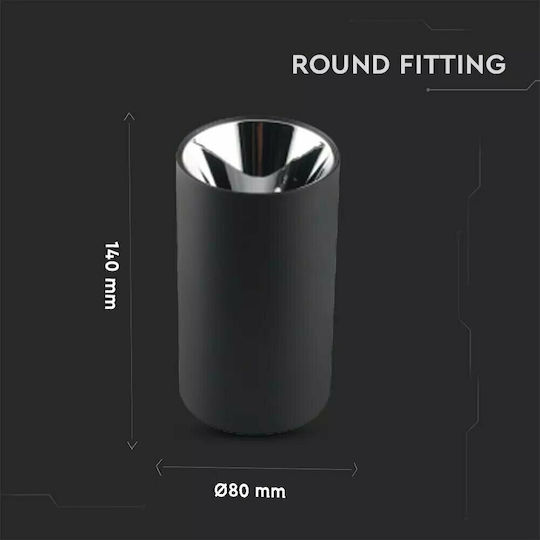 V-TAC Single Spot with Socket GU10 in Black Color