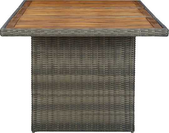 Masa pentru spații exterioare Rattan cu suprafață din lemn CAFE 200x100x74buc