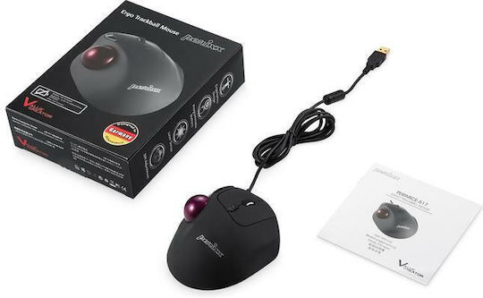 Perixx Perimice-517 Ergonomic Trackball Ενσύρματο Ποντίκι Μαύρο