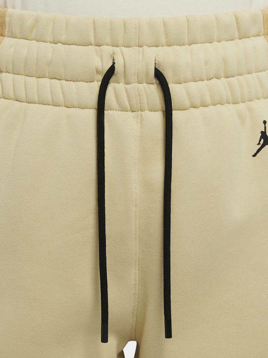 Ψηλόμεσο Παντελόνι Φόρμας με Λάστιχο Fleece Μπεζ