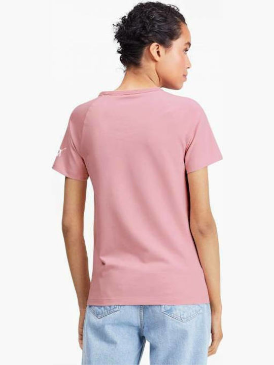 Puma Γυναικείο T-shirt Ροζ με Στάμπα