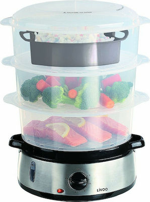 Livoo Food Steamer with 3 Steaming Decks 9lt