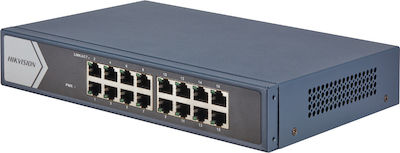 Hikvision DS-3E0516-E(B) Unmanaged L2 Switch with 16 Gigabit (1Gbps) Ethernet Ports