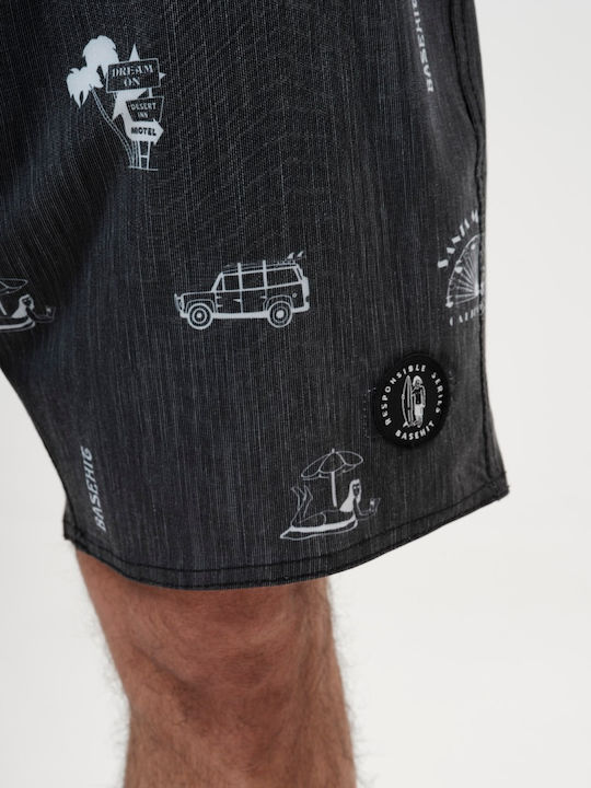 Men's Swimwear Bermuda Black With Patterns