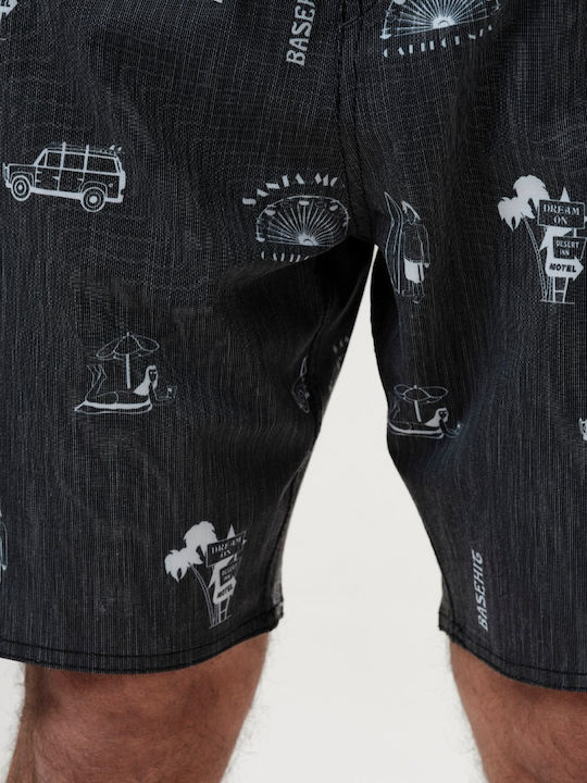 Men's Swimwear Bermuda Black With Patterns